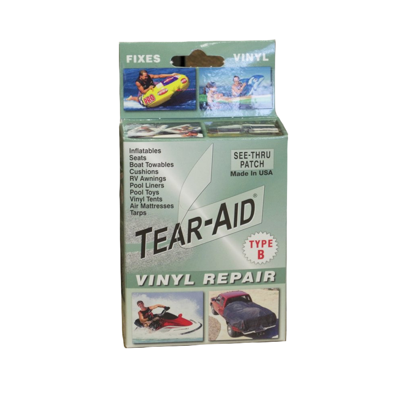 TEAR-AID Vinyl Seat Repair Kit, Type B Clear Patch for Vinyl and  Vinyl-Coated 